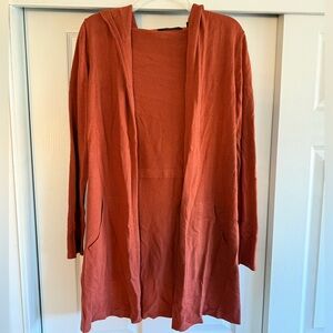 Orange Cardigan with Hood - READ DESCRIPTION!